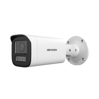Bala IP 4 Megapíxel / Lente Motorizado 2.8 a 12 mm / Dual Light (50 mts IR + 50 mts Luz Blanca) / ACUSENSE Lite / Microfono Integrado / Exterior IP67 / WDR 120 dB / PoE  / Micro SD