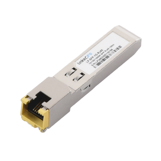 Transceptor Ãptico SFP a RJ45 / Auto negociaciÃ³n 10/100/1000 Mbps / Conector RJ45 / 1000BASE-T / Distancia de hasta 100 m.